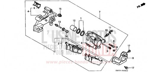 REAR BRAKE CALIPER CR80RV de 1997